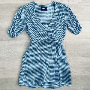 Reformation Lorena Gingham Wrap Dress